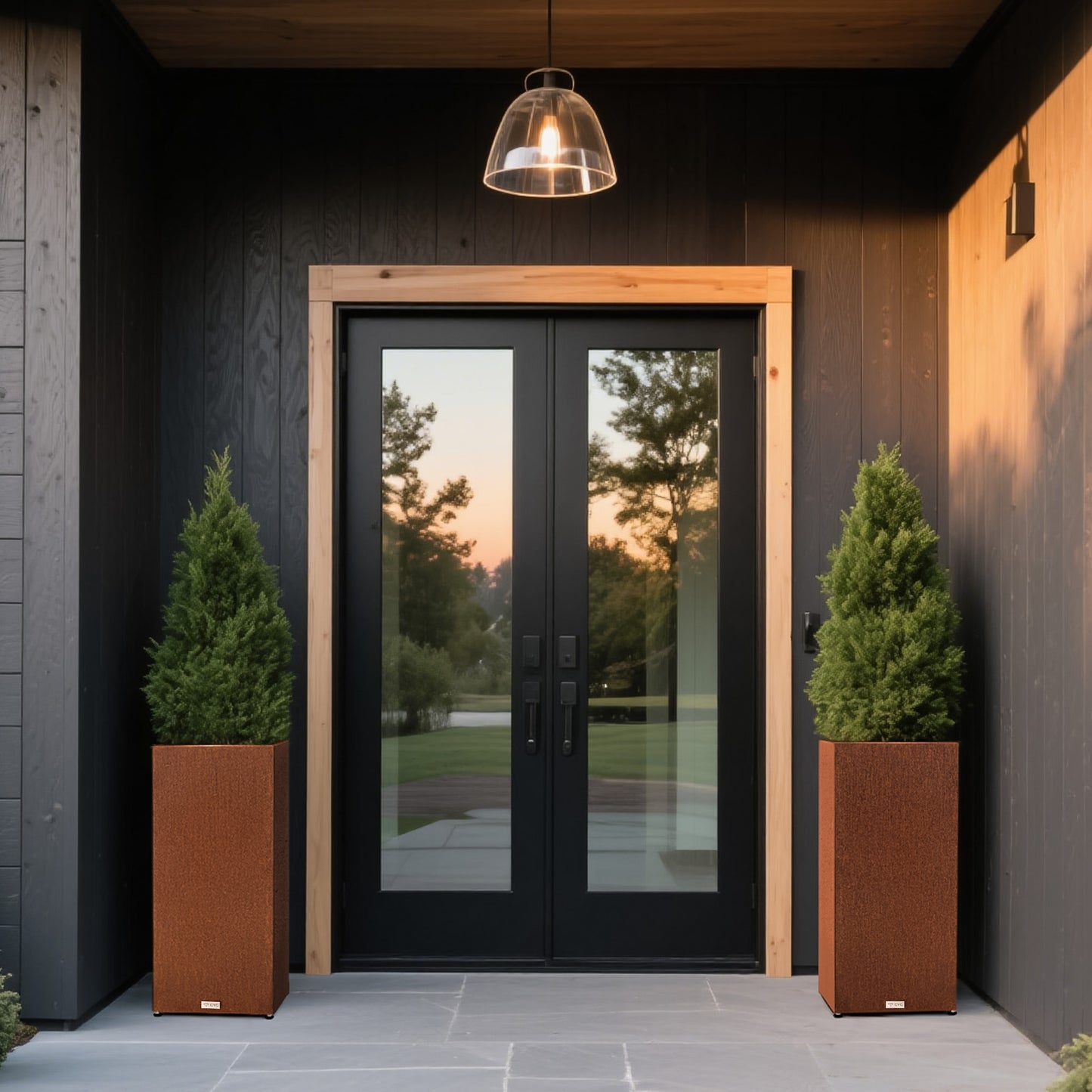 Tall Square Corten Steel Planter Box