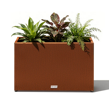 16" H Corten Steel Large Long Rectangular Planter 