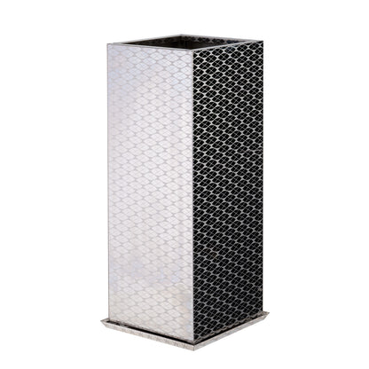 Luxury Tall Square Mirrored Textured Decorative Planter Box