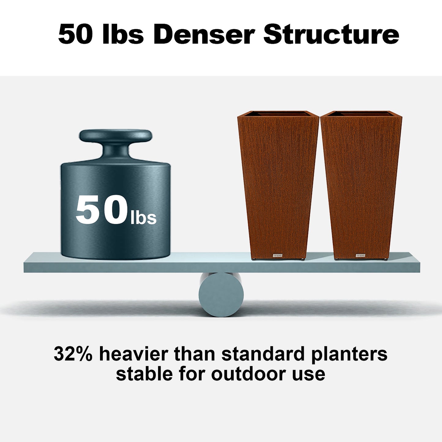 2pcs_tall_tapered_corten_steel_planter_weight