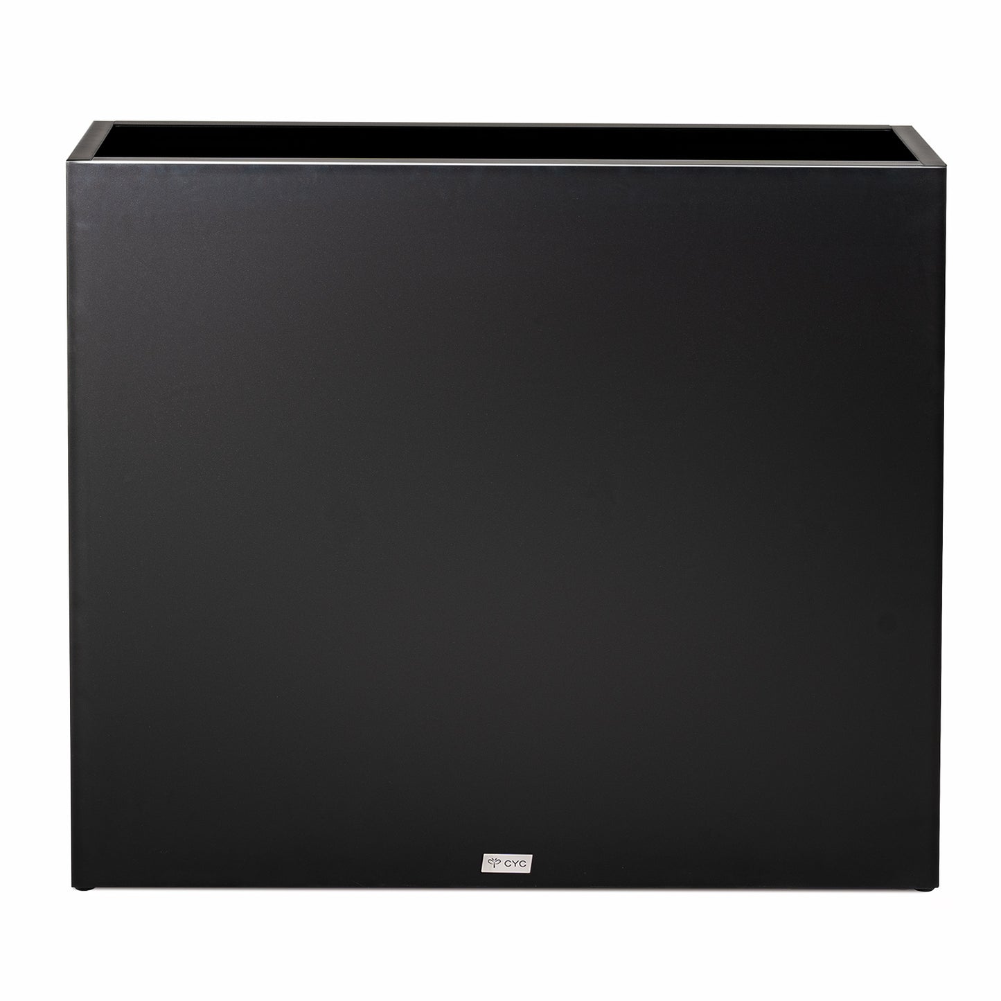 Large rectangular black metal planter box by Artigwall