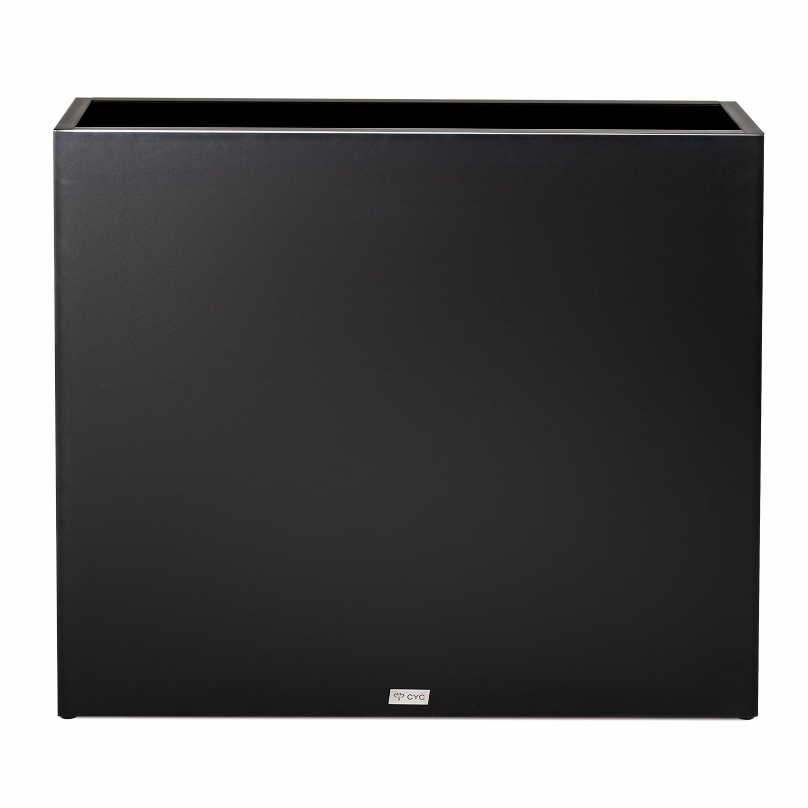 Large rectangular black metal planter box by Artigwall