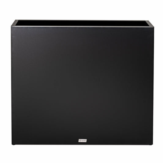 Large rectangular black metal planter box by Artigwall