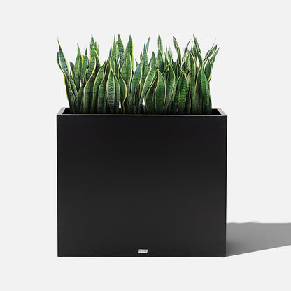 Large Black Metal Planter Box, 34"W x 30"H, No-Screw Quick Assembly