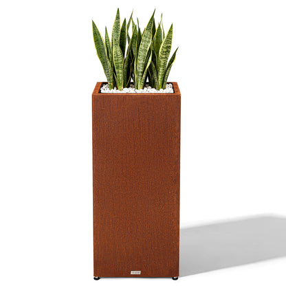 Tall Square Corten Steel Planter Box