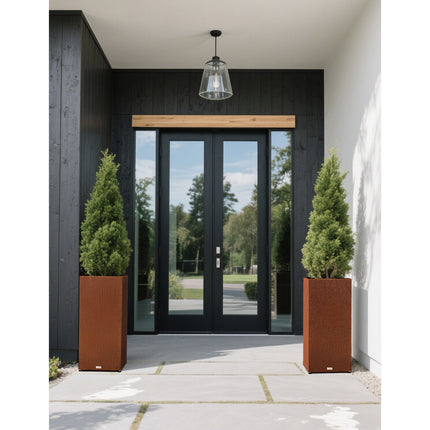 Extra Tall Corten Steel Planter Box, No-Screw Quick Assembly