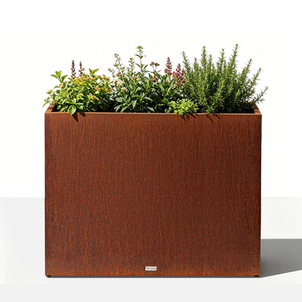 38w corten steel planter box