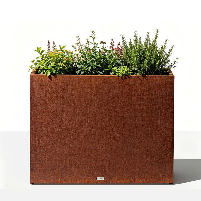 38w corten steel planter box