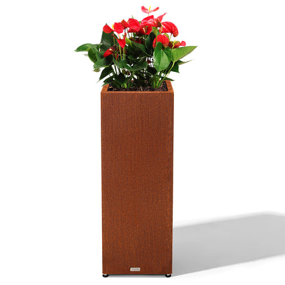 Tall Square Corten Steel Planter Box