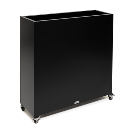 Large Black Metal Planter Box, 34"W x 30"H, No-Screw Quick Assembly