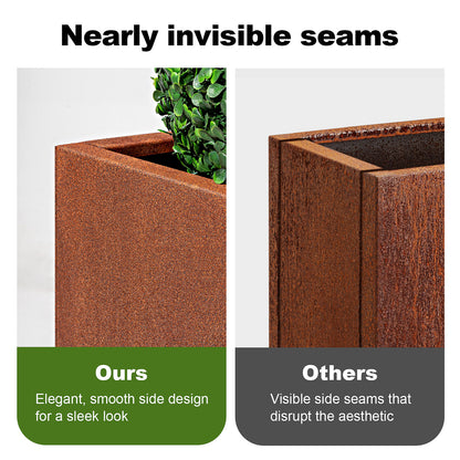 Tall Square Corten Steel Planter Box