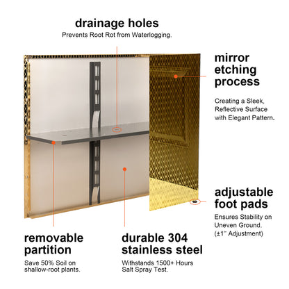 features_diagram_of_the_large_rectangular_mirrored_golden_planter_pots