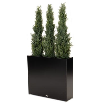large_Mg-Al-Zn_light_tall_rectangular_planter_with_artificial_pine_trees