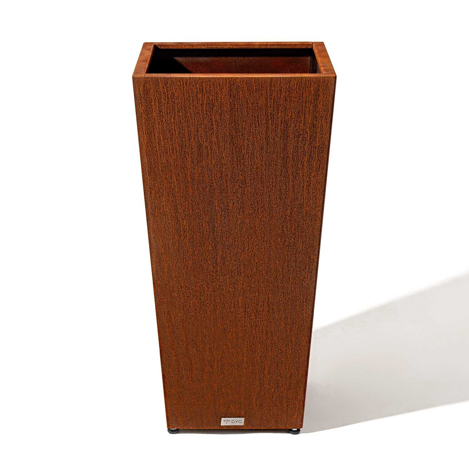 tall_tapered_corten_steel_planter_front