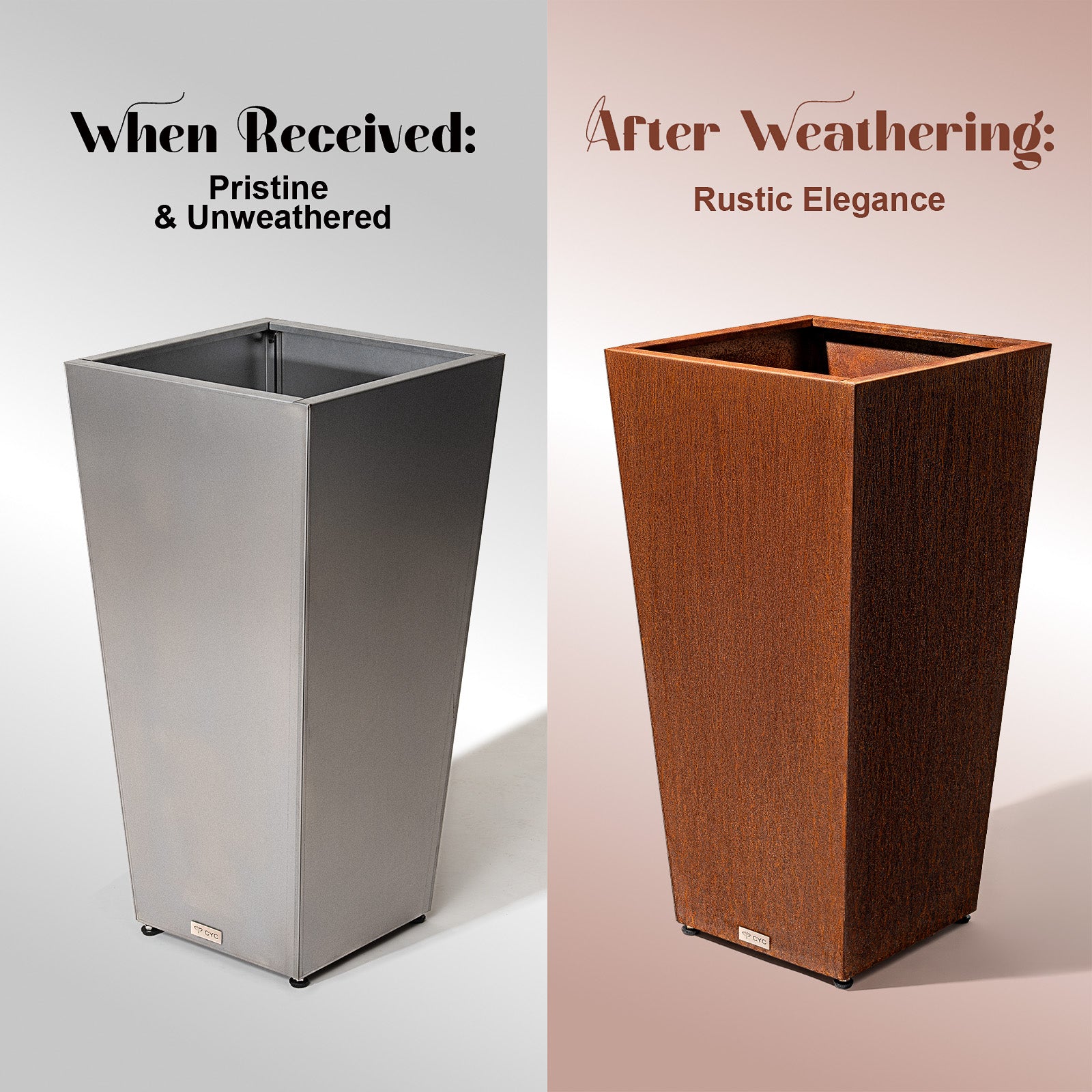 tall_tapered_corten_steel_planter_received_pristine_vs_rust_patina_elegance