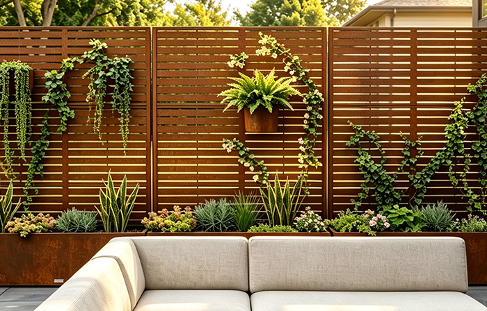 <h2>Corten Planter with trellis</h2>