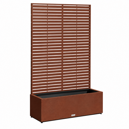 Corten Steel Planter with Trellis, 73" H × 47" W