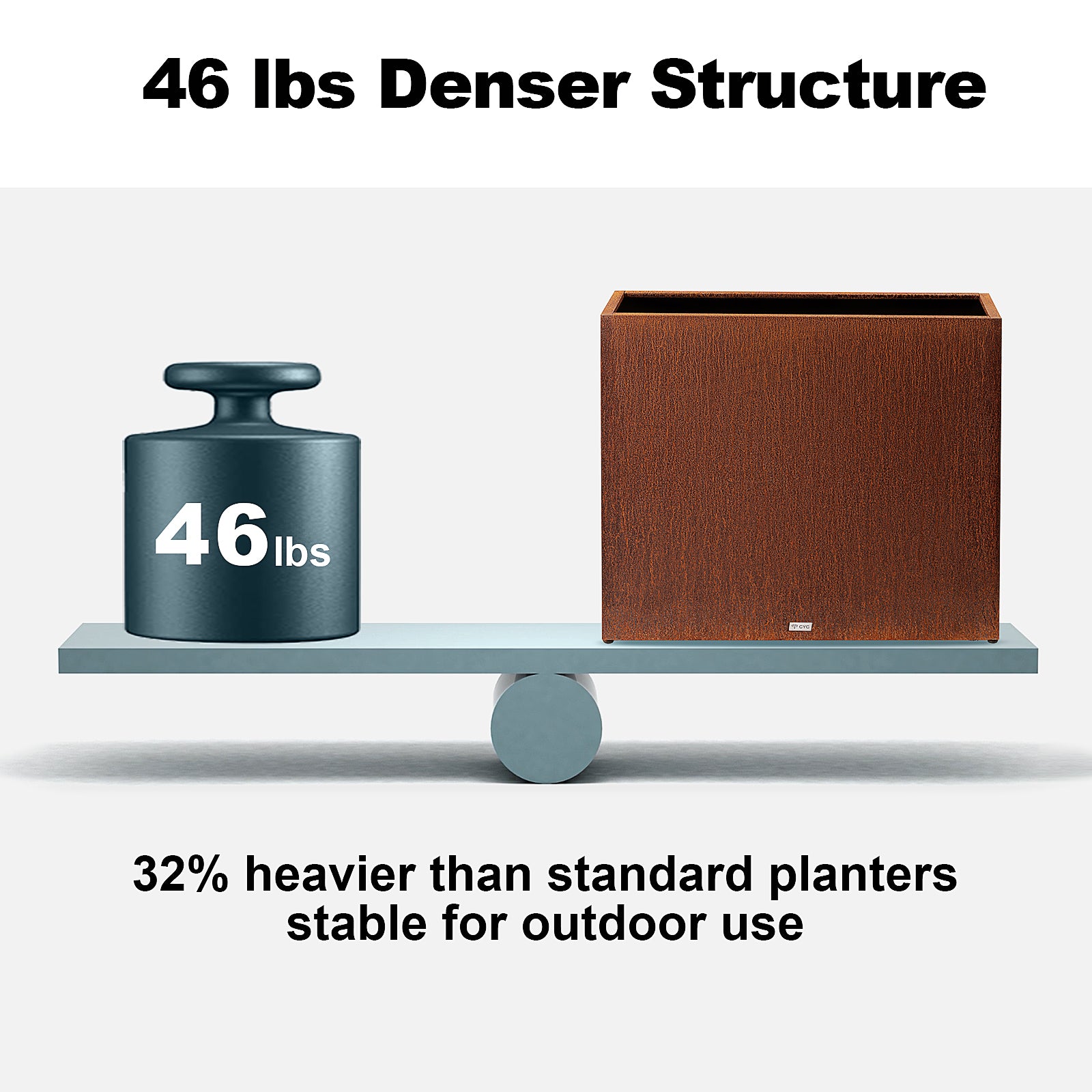 weight of Large Corten Steel Planter Box