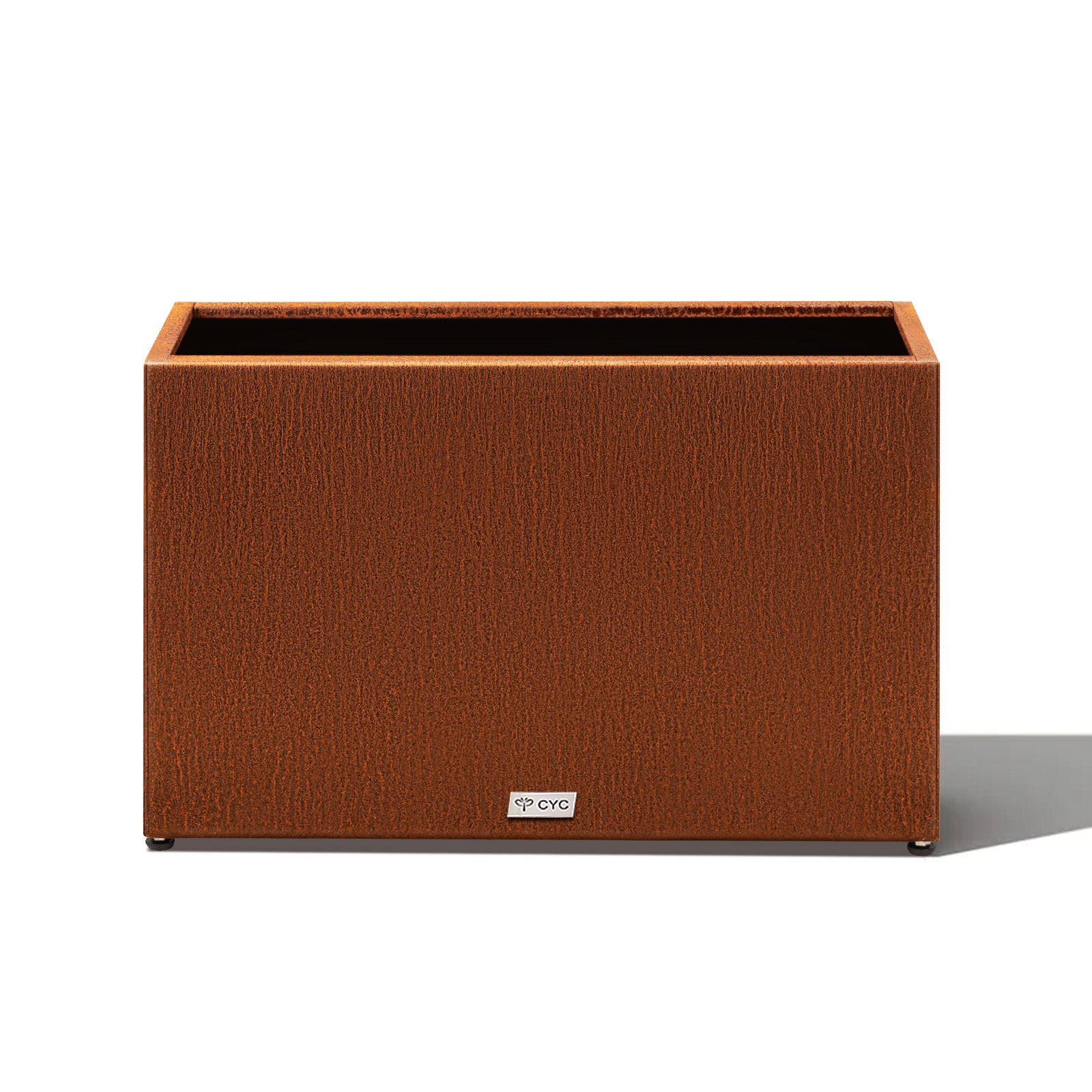 without plants 16" H Corten Steel Large Long Rectangular Planter 