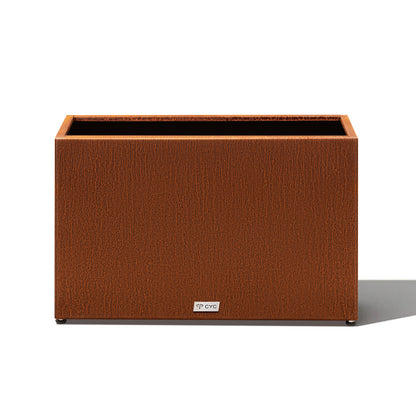 without plants 16" H Corten Steel Large Long Rectangular Planter 